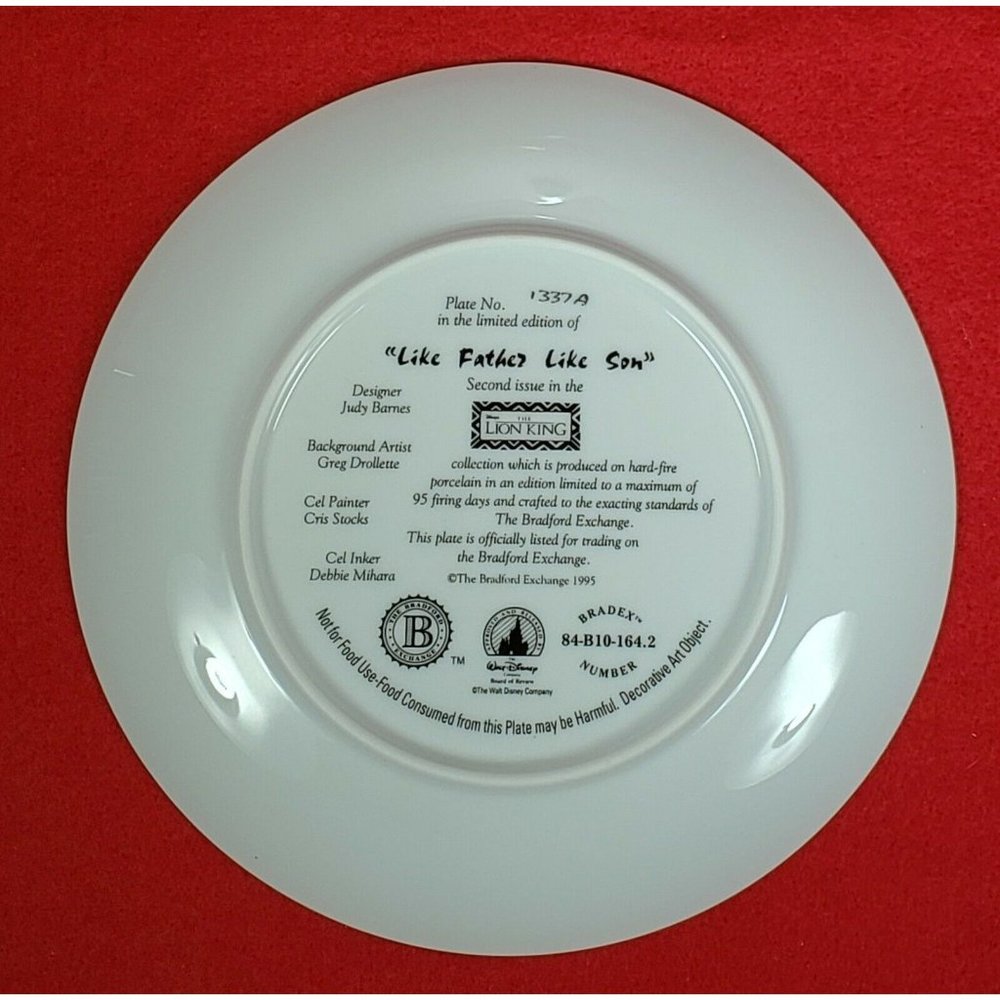 The Lion King Collectors Plate "Like Father, Like Son" by Bradford MIB+COA - Picture 2 of 3
